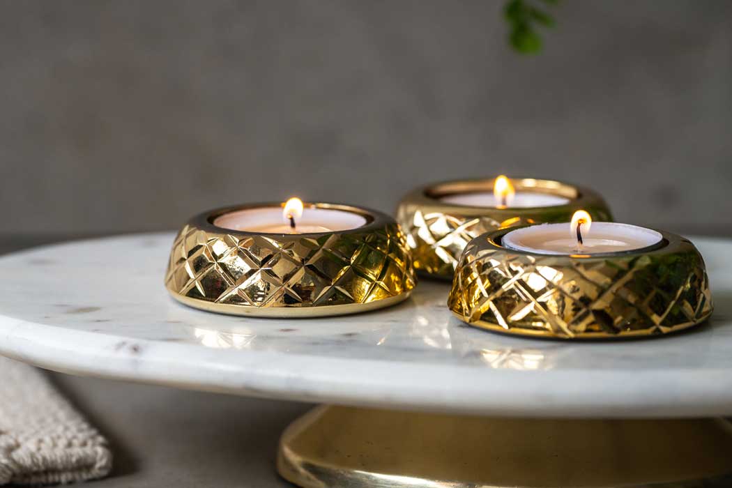 Gold tea light candle holders deals